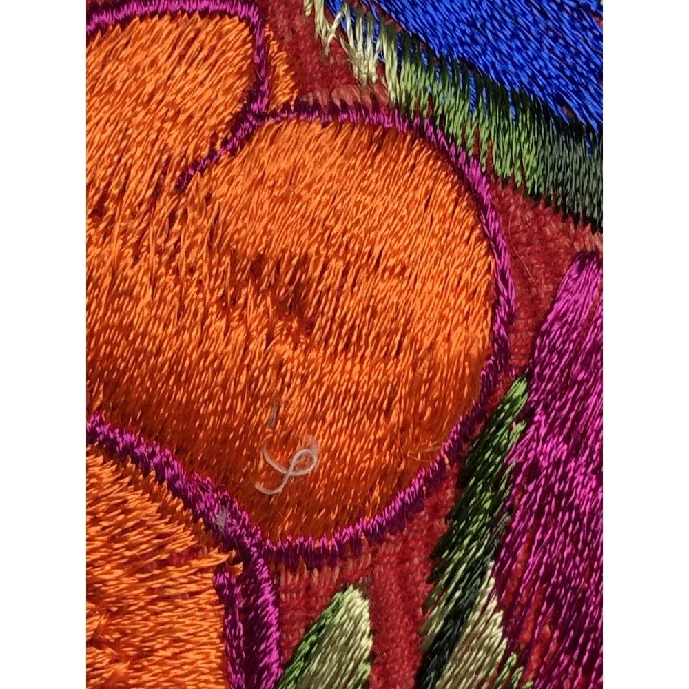 Vintage Y2K Floral Embroidered Leather Shoulder Bag & Wallet Boho Purse Set - Picture 11 of 16